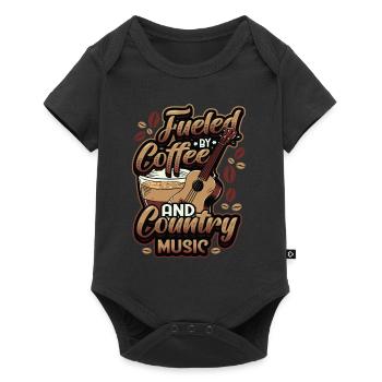 Powered by coffee and country music. - Baby Premium short-sleeve bodysuit - black - Front