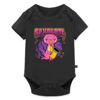 Saxolotl Axolotl joue du saxophone - Body à manches courtes Premium Bébé - noir - Devant