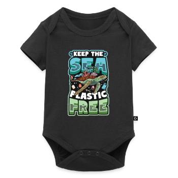 Gardez la mer sans plastique Sauver l’océan - Body à manches courtes Premium Bébé - noir - Devant