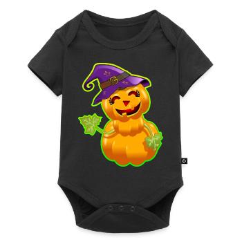 Mignonne Citrouille d'Halloween – Orange - Body à manches courtes Premium Bébé - noir - Devant