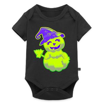 Mignonne Citrouille d'Halloween – Vert - Body à manches courtes Premium Bébé - noir - Devant