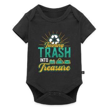 Transformer les ordures en trésor, recycler. - Body à manches courtes Premium Bébé - noir - Devant