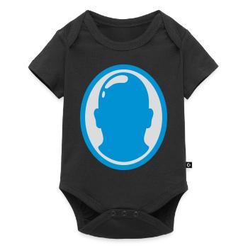 Glatzkopf Mann Logo Design - Baby Premium Kurzarmbody - Schwarz - Vorne