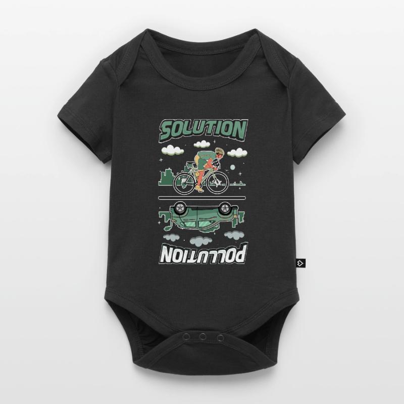 Polution Solution Environmental Protection Cycling Baby Premium short-sleeve bodysuit