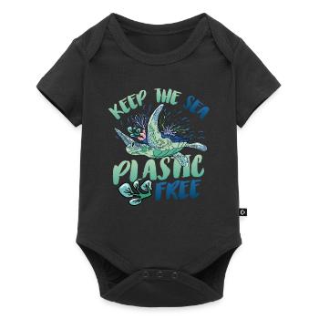Gardez la mer sans plastique et sauvez l’océan. - Body à manches courtes Premium Bébé - noir - Devant