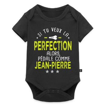 Jean pierre si tu veux la perfection vélo cycliste - Body à manches courtes Premium Bébé - noir - Devant