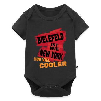 Bielefeld Deutschland Spruch Ist Wie New York - Baby Premium Kurzarmbody - Schwarz - Vorne