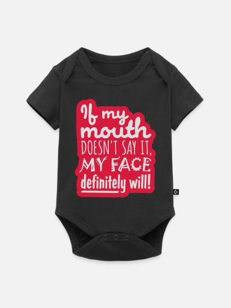my face definitely will - Baby Premium Kurzarmbody - Schwarz