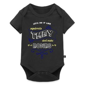 funky bday hippy peace fun anti war geek - Baby Premium Kurzarmbody - Schwarz - Vorne