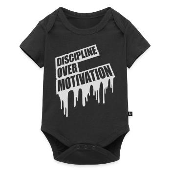 discipline over motivation quote - Baby Premium short-sleeve bodysuit - black - Front