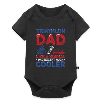 Papa de triathlon, comme un papa ordinaire, seulement plus cool. - Body à manches courtes Premium Bébé - noir - Devant