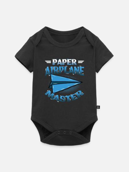 Papierflieger Master. - Baby Premium Kurzarmbody - Schwarz