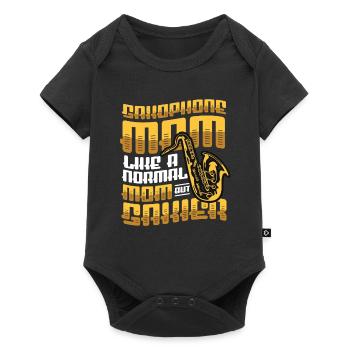 Saxophone Mom,Like A Normal Mom, But Saxier Band. - Baby Premium Kurzarmbody - Schwarz - Vorne