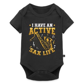 J’ai une vie active de saxophone, le saxophone jazz. - Body à manches courtes Premium Bébé - noir - Devant