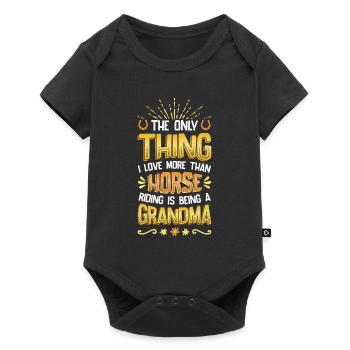 Reiten, Frauen, Pferdeliebhaber, Oma. - Baby Premium Kurzarmbody - Schwarz - Vorne