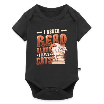 Bookworm reading books, cats. - Baby Premium short-sleeve bodysuit - black - Front