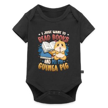 Bücherwurm Lesebücher, Meerschweinchen. - Baby Premium Kurzarmbody - Schwarz - Vorne