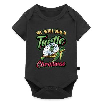 We wish you a Christmas rich in turtles. - Baby Premium short-sleeve bodysuit - black - Front