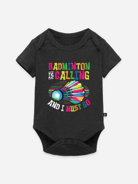 Badminton Ruft Badminton - Baby Premium Kurzarmbody - Schwarz