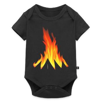 Feu de camp Camping Nature Feu de forêt Extérieur Tente 1 - Body à manches courtes Premium Bébé - noir - Devant