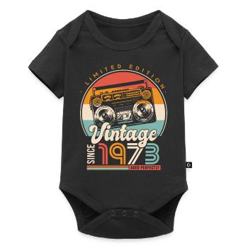 vintage since 1973 cadeau anniversaire 50 ans - Body à manches courtes Premium Bébé - noir - Devant