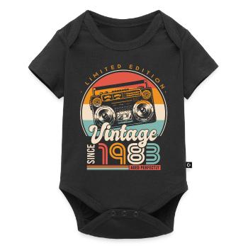 1983 Anniversaire cadeau anniversaire 40 ans - Body à manches courtes Premium Bébé - noir - Devant