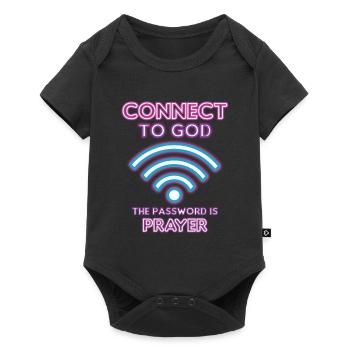 Connected to God, password, prayer. - Baby Premium short-sleeve bodysuit - black - Front