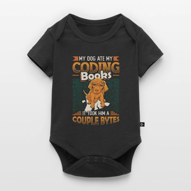 Dog Bytes Code Computer Joke Programmation Body à manches courtes Premium Bébé
