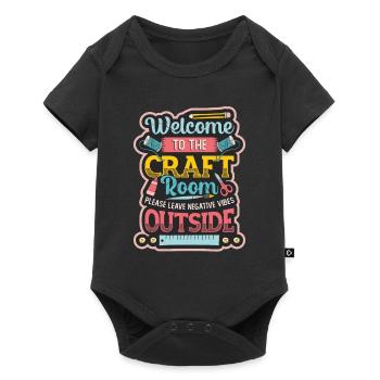 Craft rooms, artists, craftsmen, yarn, crochet. - Baby Premium short-sleeve bodysuit - black - Front