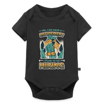 Plan de retraite, randonnée, retraités, randonneurs. - Body à manches courtes Premium Bébé - noir - Devant