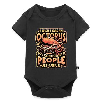 slap 8 people at once octopi funny octopus - Baby Premium short-sleeve bodysuit - black - Front