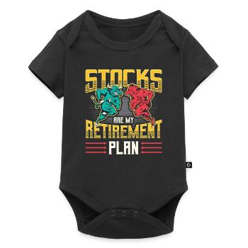 Aktien Sind Mein Ruhestandsplan - Baby Premium Kurzarmbody - Schwarz - Vorne