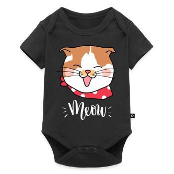 Mignon Kawaii drôle de chat disant miaulement - Body à manches courtes Premium Bébé - noir - Devant
