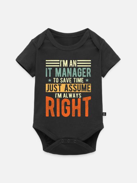 Responsable informatique - Body à manches courtes Premium Bébé - noir