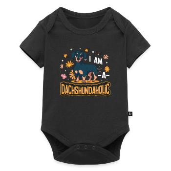 Je suis un teckel accro, teckel. - Body à manches courtes Premium Bébé - noir - Devant
