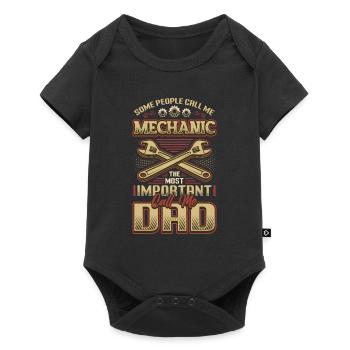 Mechaniker, Das Wichtigste Call Me Dad, Auto - Baby Premium Kurzarmbody - Schwarz - Vorne