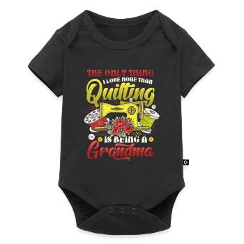 Nähen Quilter Oma Quilten - Baby Premium Kurzarmbody - Schwarz - Vorne