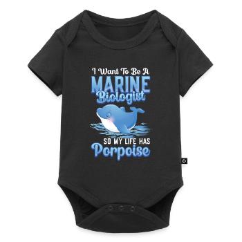 Biologiste marin La vie a marsouin - Body à manches courtes Premium Bébé - noir - Devant