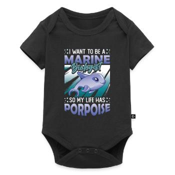 Biologiste marin, ma vie a un marsouin - Body à manches courtes Premium Bébé - noir - Devant