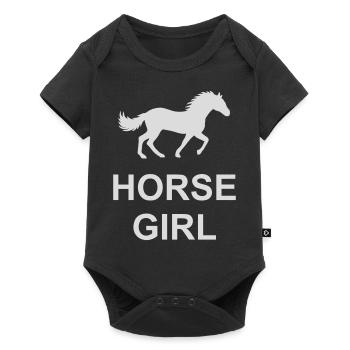 Citation de fille de cheval disant - Body à manches courtes Premium Bébé - noir - Devant