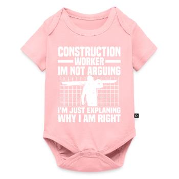 Construction worker - Baby Premium short-sleeve bodysuit - rose - Front