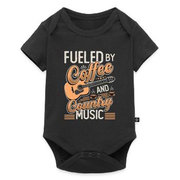 Powered by coffee and country music - Baby Premium short-sleeve bodysuit - black - Front