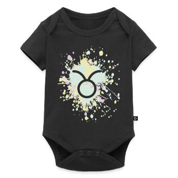 Zodiac Taurus Symbol Color Splash - Baby Premium Kurzarmbody - Schwarz - Vorne