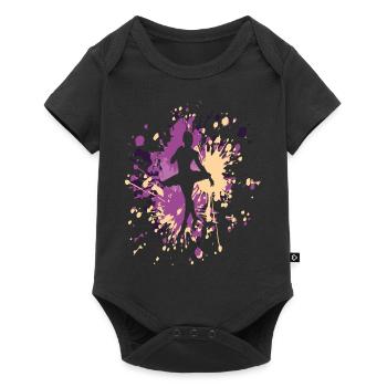 Éclaboussure de couleur de ballerine de danse - Body à manches courtes Premium Bébé - noir - Devant