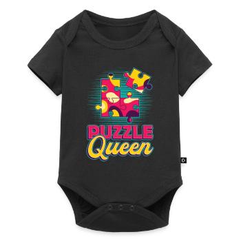 Puzzle Queen, jeu de réflexion - Body à manches courtes Premium Bébé - noir - Devant