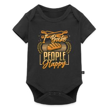 I bake people happy baking lovers - Baby Premium short-sleeve bodysuit - black - Front