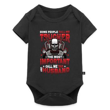 Trucker Husband Truck Driver Dad - Baby Premium short-sleeve bodysuit - black - Front