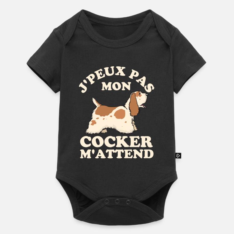 Chien de race cocker - Body à manches courtes Premium Bébé - noir
