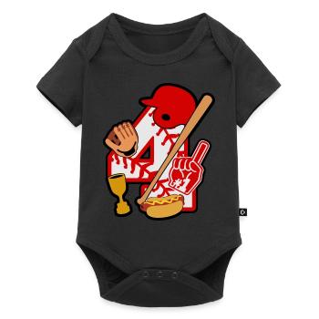 Baseball 4. Geburtstagsparty Nummer 4 - 4 Jahre - Baby Premium Kurzarmbody - Schwarz - Vorne