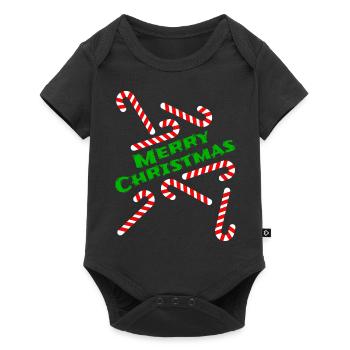 Candy Cane Joyeux cadeau de Noël Idée - Body à manches courtes Premium Bébé - noir - Devant